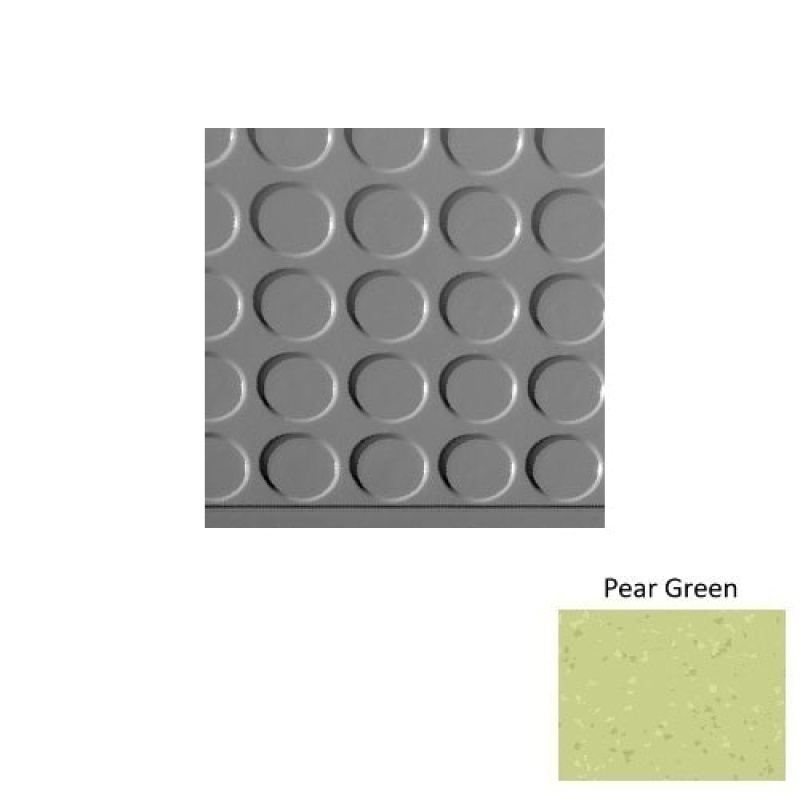 Symmetry 97 Pear Green Vantage Raised Circular Rubber (Sq) With Galley Red Abrasive Strip Stair Tread With Dupont Kevlar - Textured
