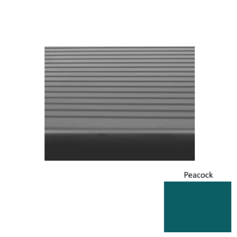 Solid 81 Peacock Ribbed Rubber Stair Tread with Safety Yellow Abrasive Strip