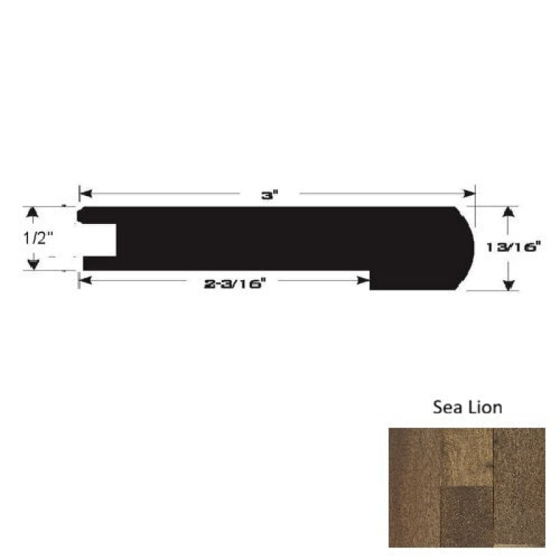Sea Lion Hardwood Moulding / Trim - 90" Flush Stairnose - Ultra Low Gloss Urethane