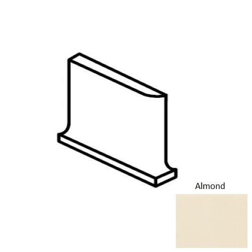Color Wheel Classic Almond Ceramic Wall Trim - 3" X 6" Flat Top Cove Base Corner Left