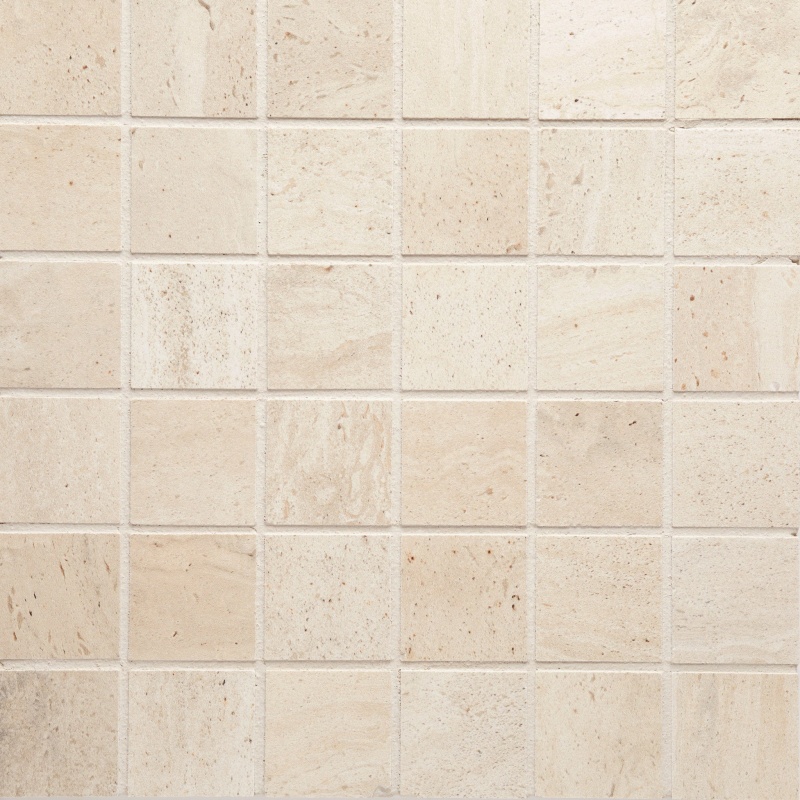 Tivoli Beige Porcelain Mosaic Tile - 2" x 2" Matte