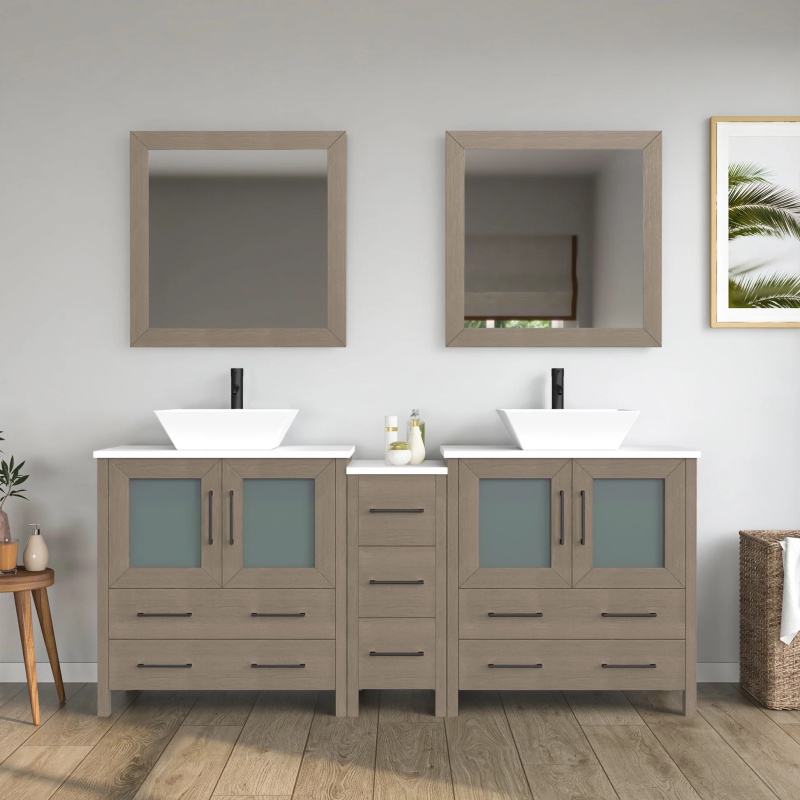 Vanity Art Driftwood Gray Bathroom Vanity Cabinet
