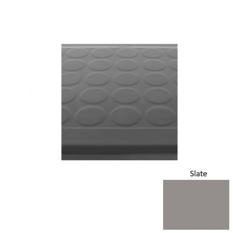 Solid 92 Slate Low Profile Raised Circular Rubber (Sq) With Galley Red Abrasive Strip Stair Tread With Dupont Kevlar - Textured