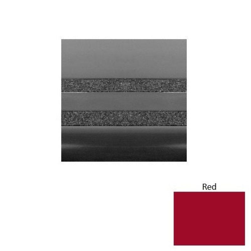 Solid 51 Red Light Duty With Two 3/4 Inch Strips Rubber (Rd) With Safety Yellow Abrasive Strip Stair Tread - Smooth