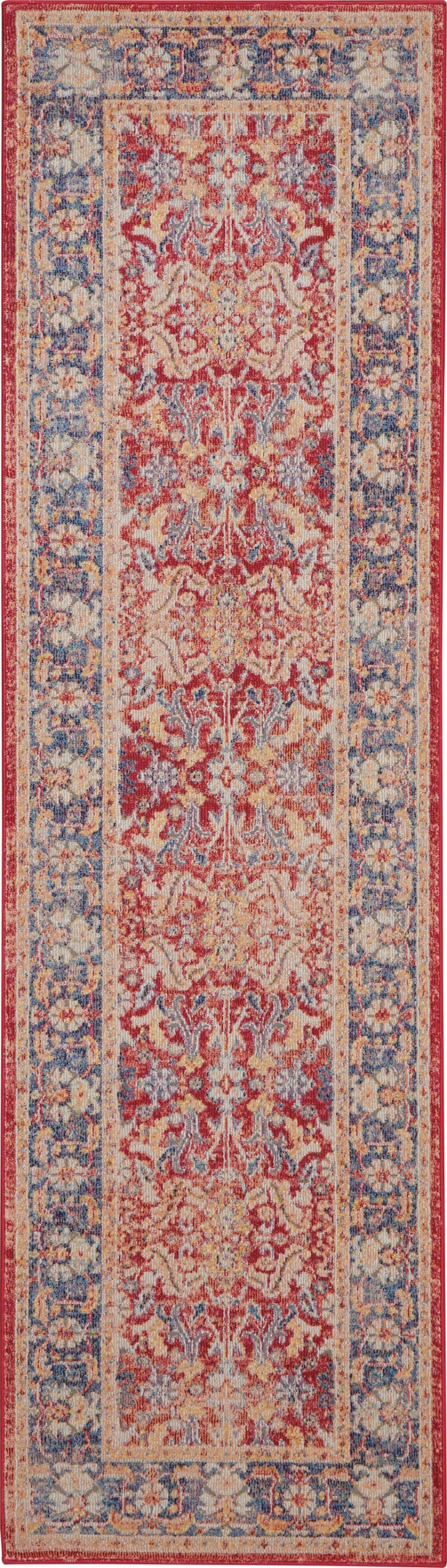 Ankara Global Anr02 Red Polypropylene Vintage Area Rug - 8 Ft Runner - Red