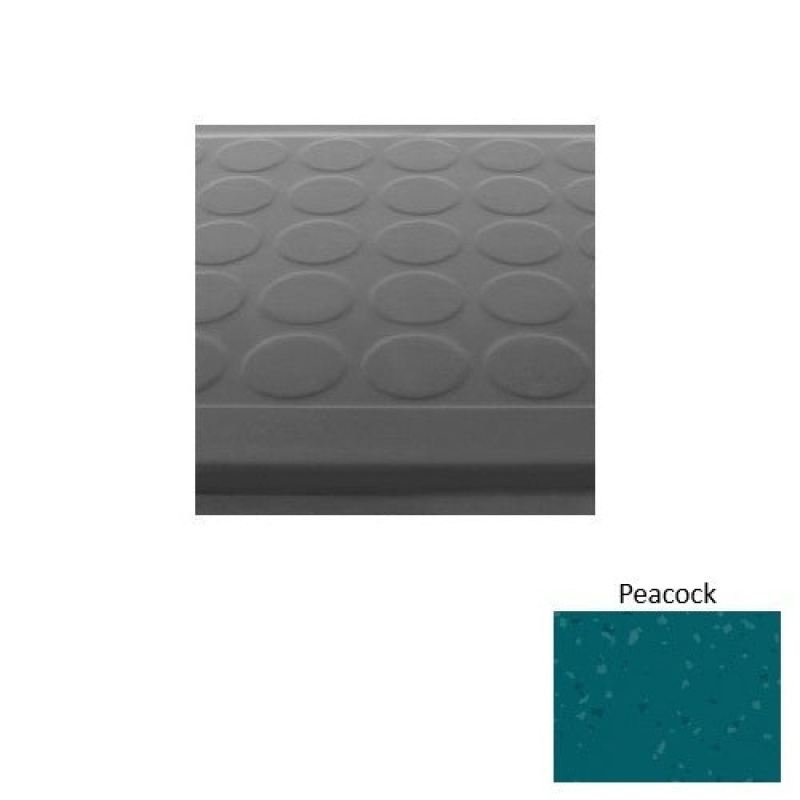 Symmetry 92 Peacock Low Profile Raised Circular Rubber (Sq) Stair Tread With Dupont Kevlar - Textured
