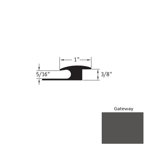 Johnsonite Gateway Vinyl Moulding / Trim - 1" X 12 Ft (144") X 5/16" - 3/8" Adaptor - Adaptor