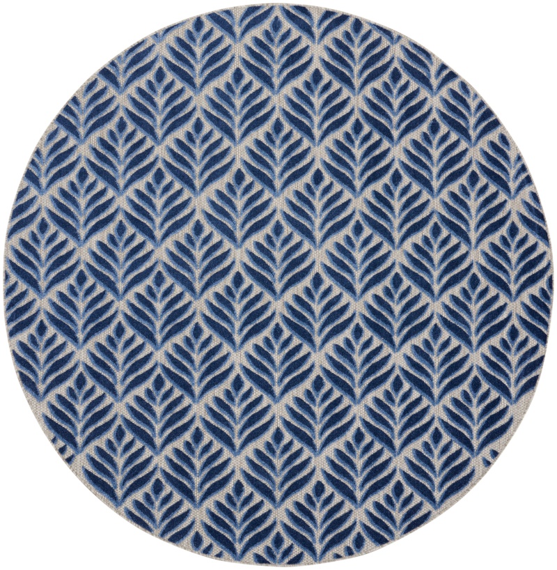Aloha Alh35 Blue Polypropylene Tropical Area Rug