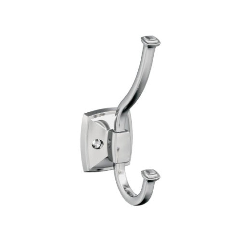 Kinsale Zinc Double Prong Decorative Hook - Polished Chrome - 5 1/4" (133 Mm) Length