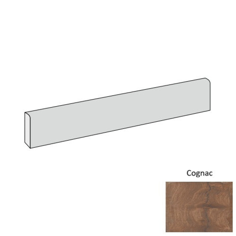 Savage Cognac Porcelain Floor Trim - 3" X 24" Bullnose - Natural