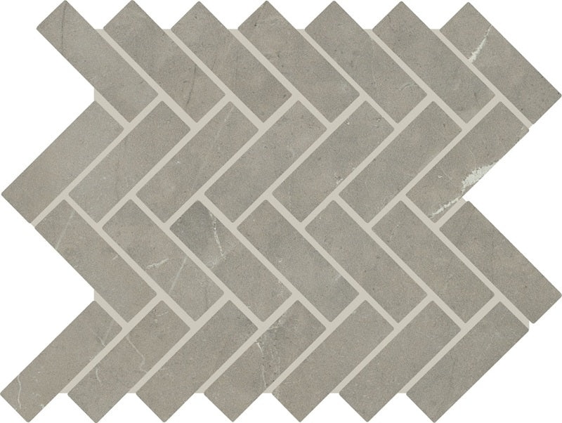 Core Fundamentals Prime Historic Grey Ceramic Mosaic - 1" X 3" Herringbone - Matte