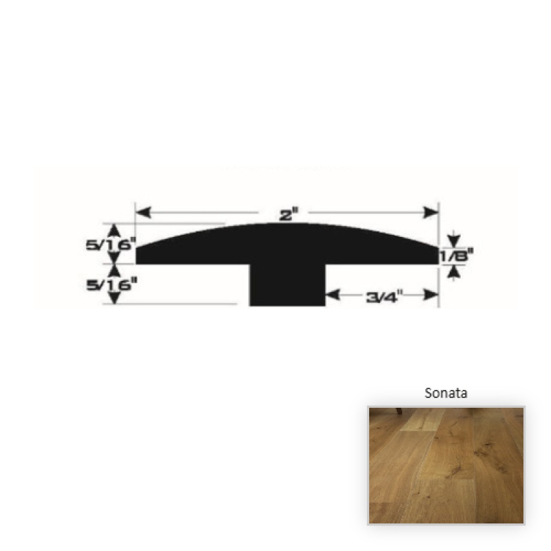 Symphony French White Oak Sonata 90" T Molding - Brushed Matte