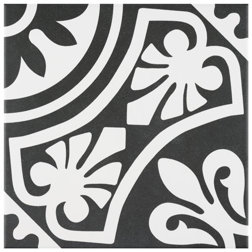 Majestic Tiena Black Porcelain Tile - Glossy - 9 3/4" X 9 3/4"