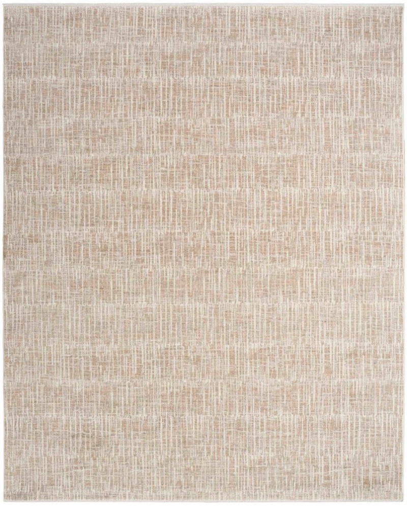 Calvin Klein Notes Ivory Grey Not05 Polyester Contemporary Area Rug - 5 Ft X 7 Ft - Ivory Grey