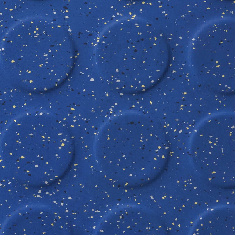 Johnsonite Cannon Beach Raise Round Color Splash Speckled Rubber Tile - Textured - 24" X 24"