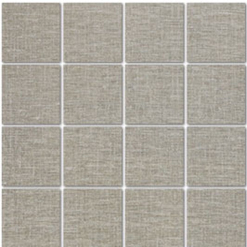 Natural Linen Ceramic Mosaic - 3" X 3" - Textured