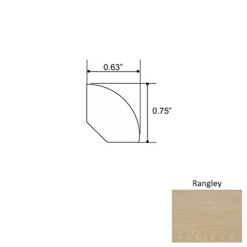 Lakeshore Rangley Laminate Wood Moulding / Trim - 94" Quarter Round - Embossed