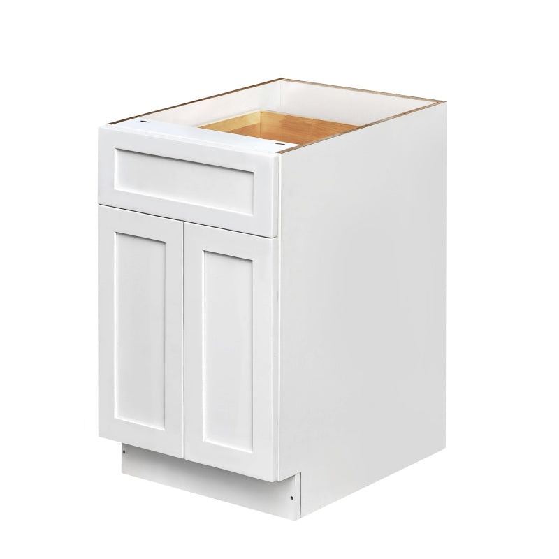 Mallorca White Shaker Wood Kitchen Base Cabinet