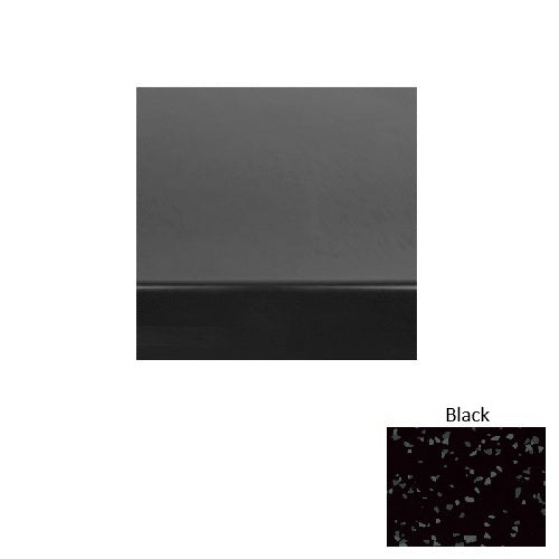 Symmetry 60 Black Heavy Duty Rubber (Sq) Stair Tread With Dupont Kevlar - Smooth