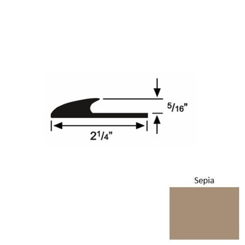 Solid 39 Sepia Rubber Glue Down Carpet Edge
