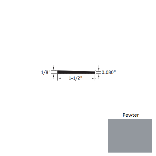Johnsonite Pewter Vinyl Moulding / Trim Reducer