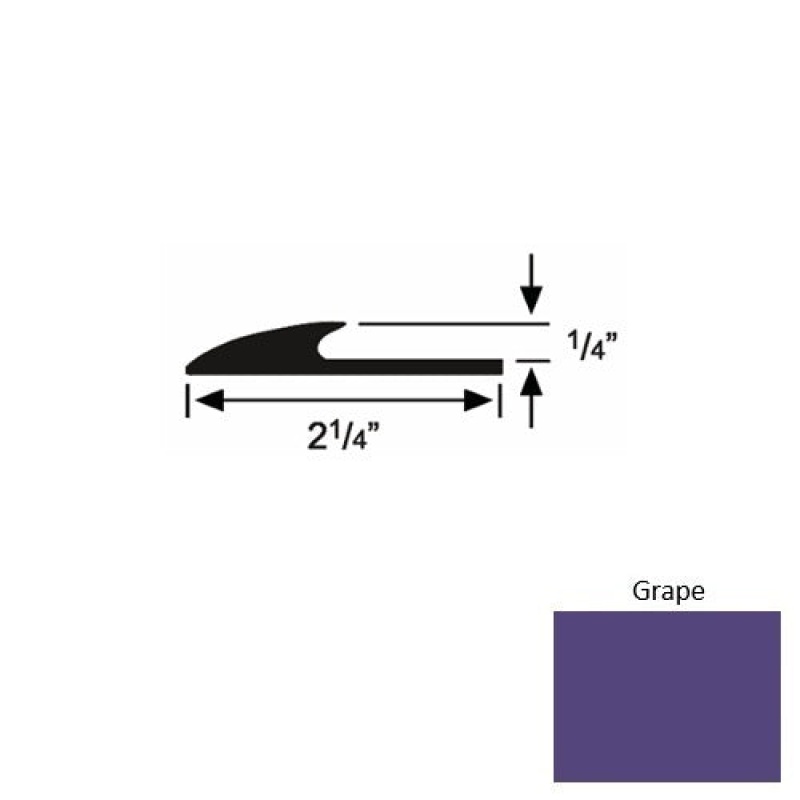 Solid 38 Grape Rubber Glue Down Carpet Edge