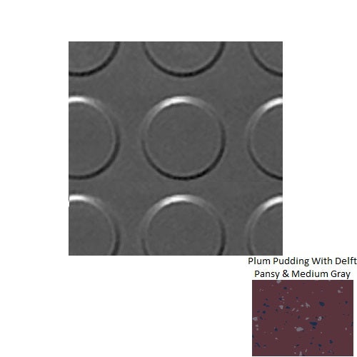 Spextones Plum Pudding With Delft Pansy & Medium Gray Rbt Radial High Profile Rubber Distinct Designs Tile - Textured - 18" X 18"