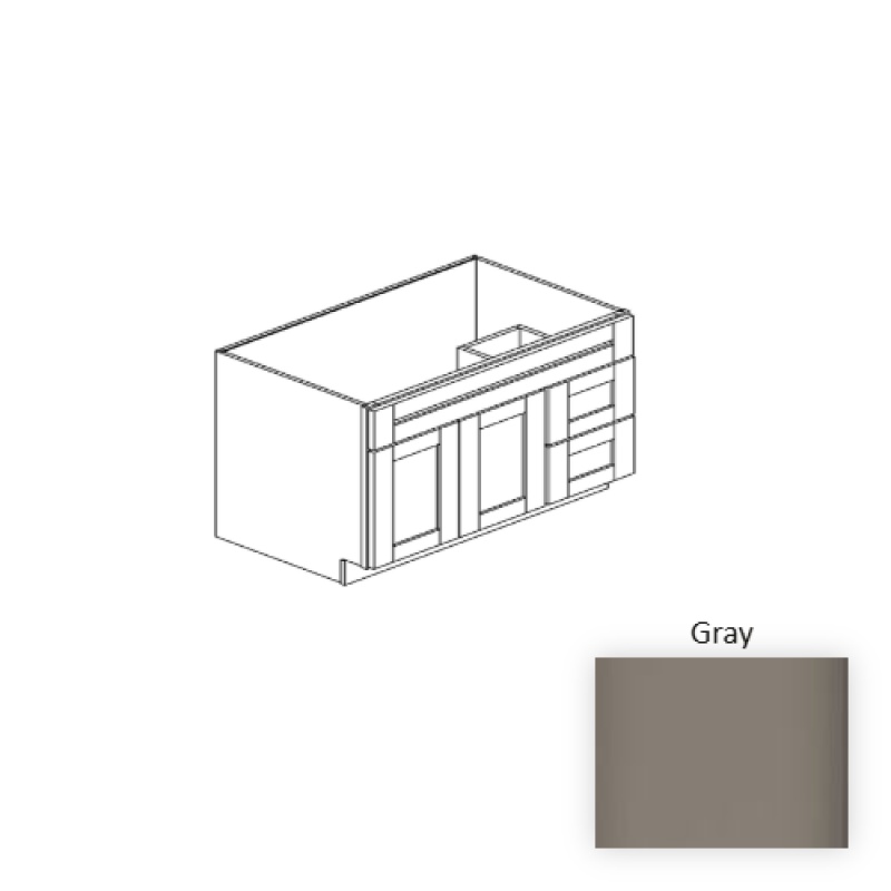 Gray Wood Freestanding Bathroom Vanity 36"