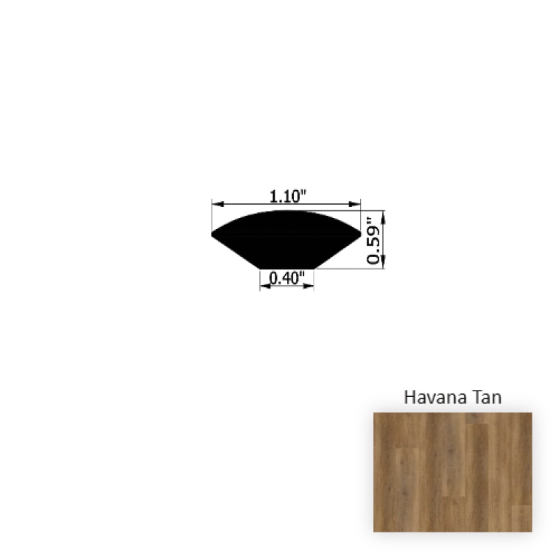 Versacore Pureedge Havana Tan Luxury Vinyl Moulding / Trim - 1.1" X 94.5" Quarter Round - Ceramic Bead