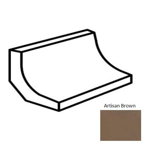 Keystones Unglazed Mosaic Artisan Brown Porcelain Floor & Wall Trim - 1" X 2" Cove Base - Matte