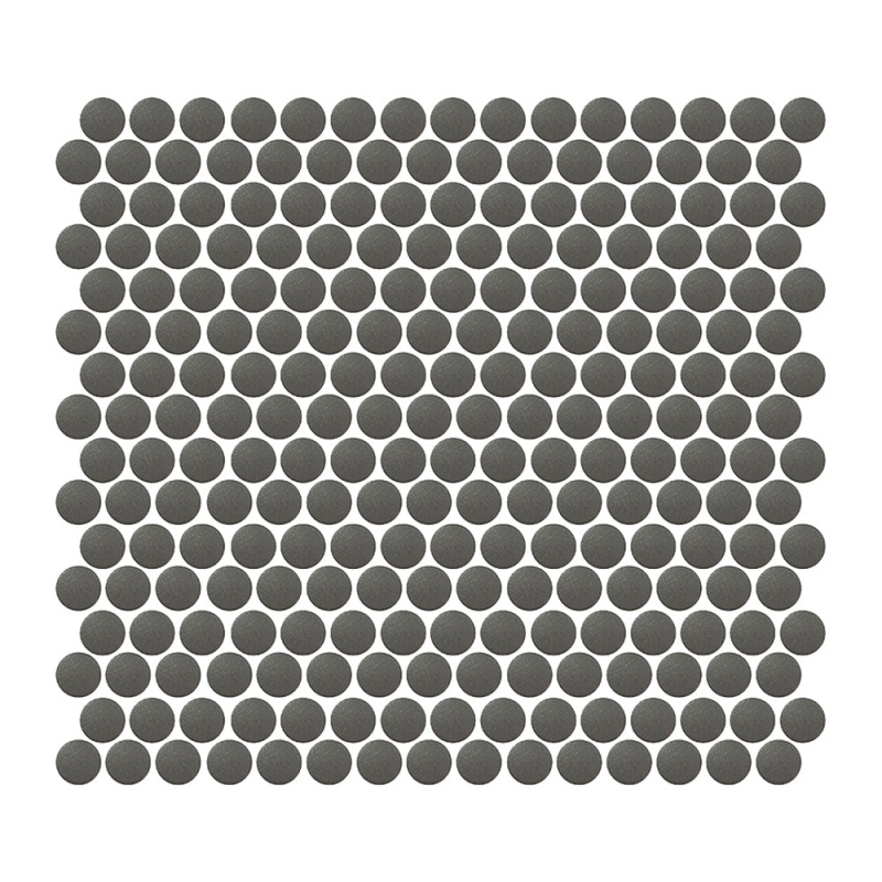 Elements Lead Porcelain Mosaic - 1" Penny Round - Matte