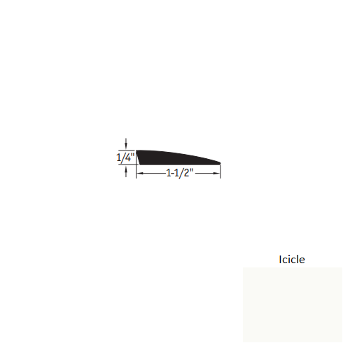 Johnsonite Icicle Vinyl Moulding / Trim - 1/4" X 12 Ft (144") Carpet Reducer - Carpet Reducer