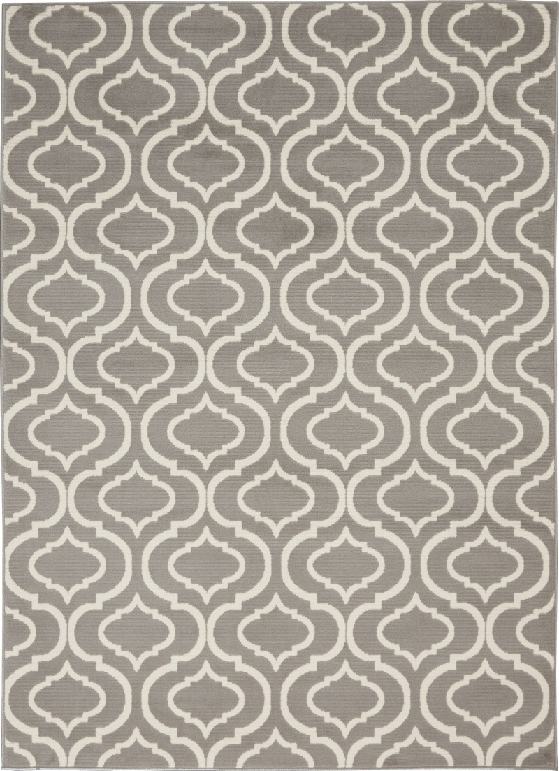 Jubilant Grey Polypropylene Contemporary Area Rug, 6 Ft x 9 Ft
