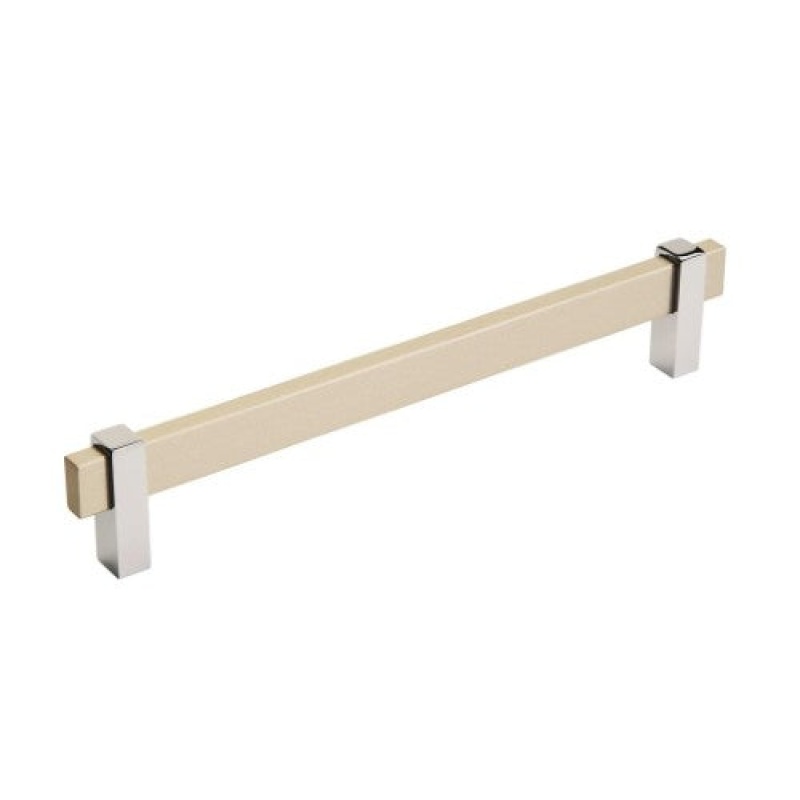 Mulino Aluminum Bar Cabinet Pull - Silver Champagne / Polished Chrome
