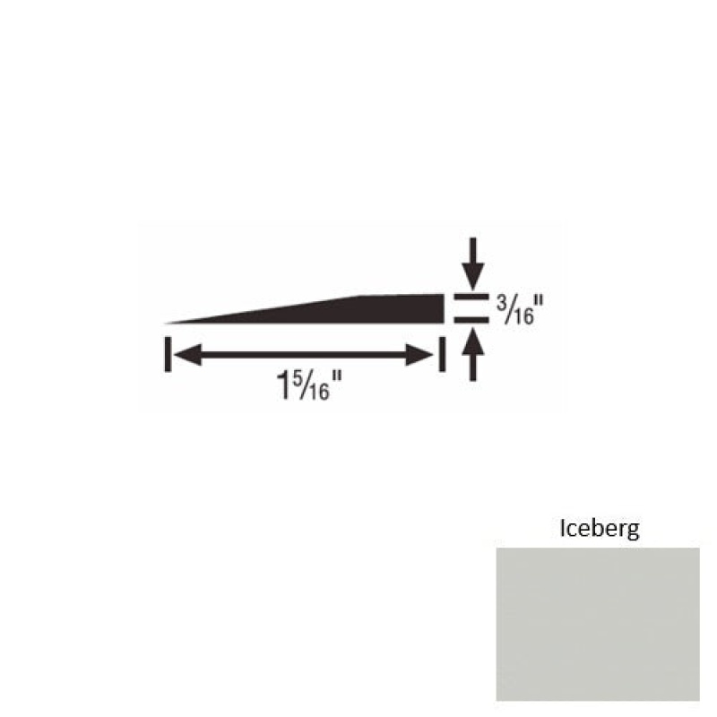 Solid 23 Iceberg Rubber Reducer Strip - 1 5/16" X 9 Ft (108") X 3/16"