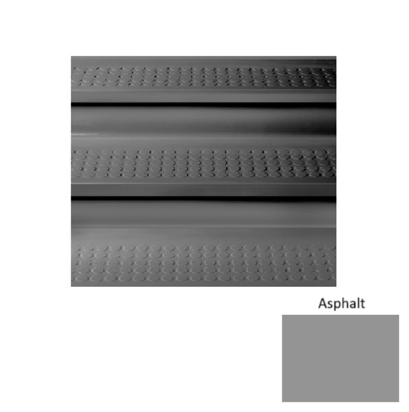 Solid 96 Asphalt Vantage Raised Circular Rubber (Sq) Stair Tread With Riser - Textured