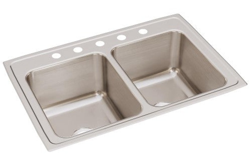 Lustertone Classic Stainless Steel Drop-In Double Bowl Kitchen Sink