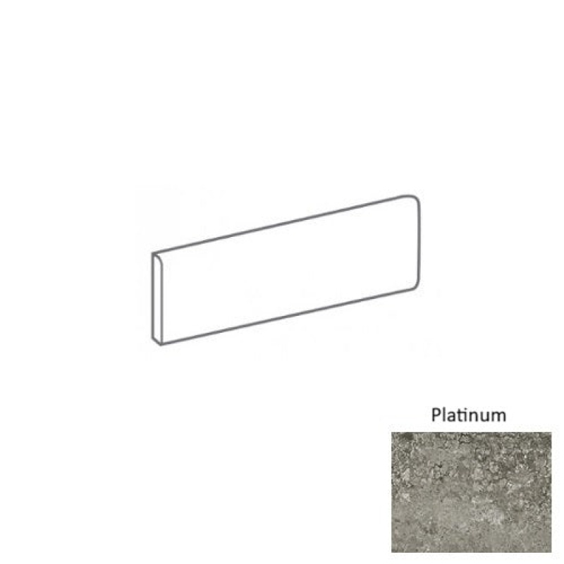 Heirlova Platinum Porcelain Floor & Wall Trim, 4" x 24" Bullnose, Matte