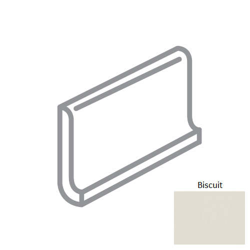 Traditions Biscuit Ceramic Wall Trim - 6" X 6" Top Cove