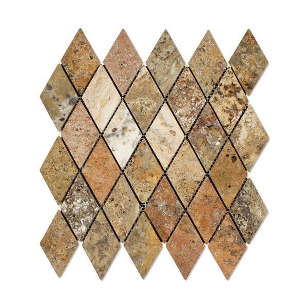 Scabos Cross Cut Travertine Mosaic