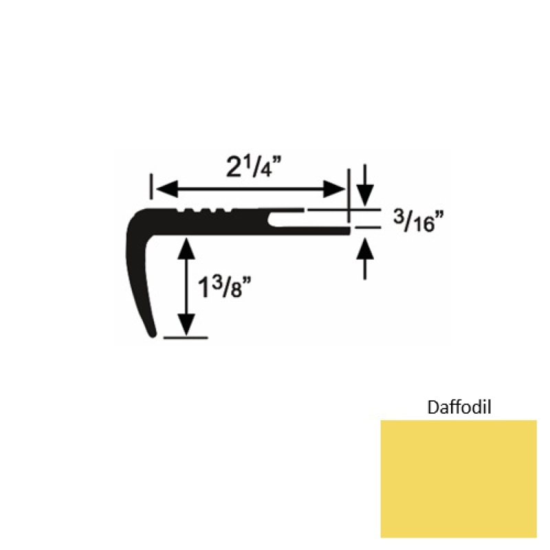 Solid Daffodil Rubber Undercut Carpet Nosing