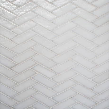 Illuminary Icicle Glass Mosaic - 12" x 12" Modified Herringbone - Matte