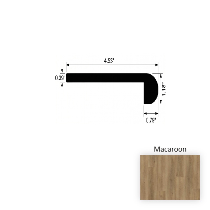 Versacore Pureedge Macaroon Luxury Vinyl Moulding / Trim - 4.5" X 94.5" Flush Round Stair Nose - Ceramic Bead