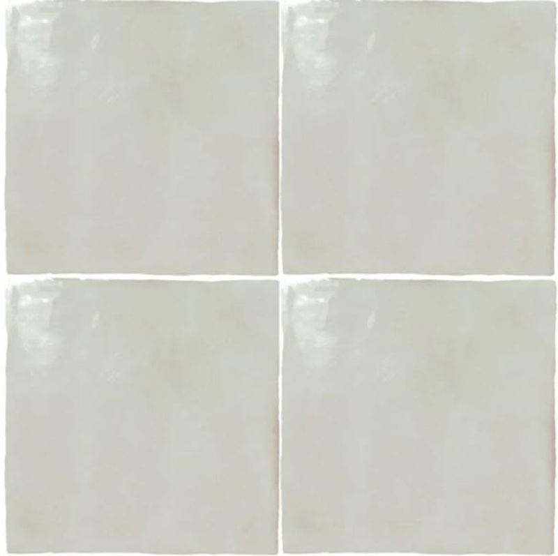 Melody Mint Grey Ceramic Tile - Glossy - 5" X 5"