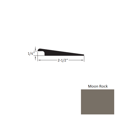 Johnsonite Moon Rock Vinyl Moulding / Trim - 2 1/2" X 12 Ft (144") X 1/4" Wheeled Traffic Transition - Wheeled Traffic Transition