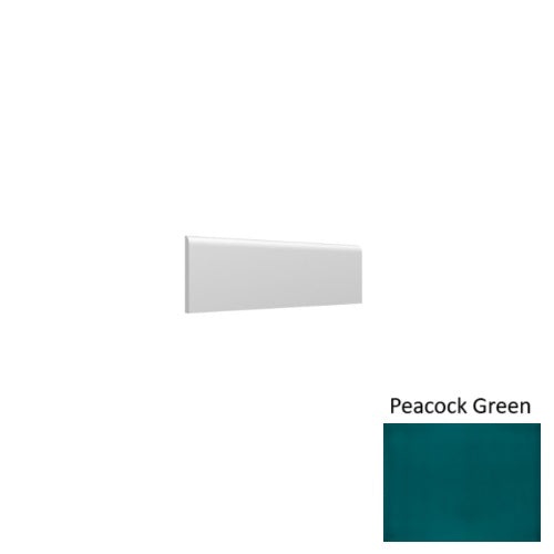 Joy Peacock Green Ceramic Wall Trim 3" x 10" Bullnose