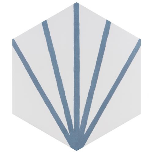 Horizon Dawn Azul Ceramic Tile - Matte - 7 3/4" X 9" Hexagon