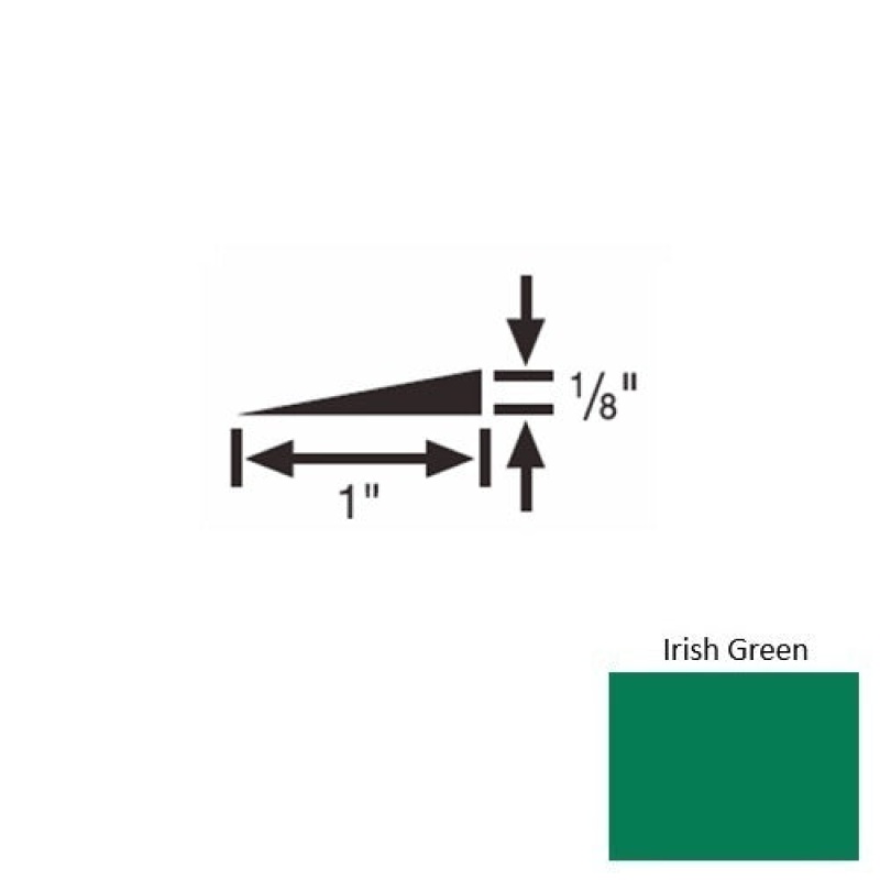 Solid 22 Irish Green Rubber Reducer Strip - 1" X 9 Ft (108") X 1/8"