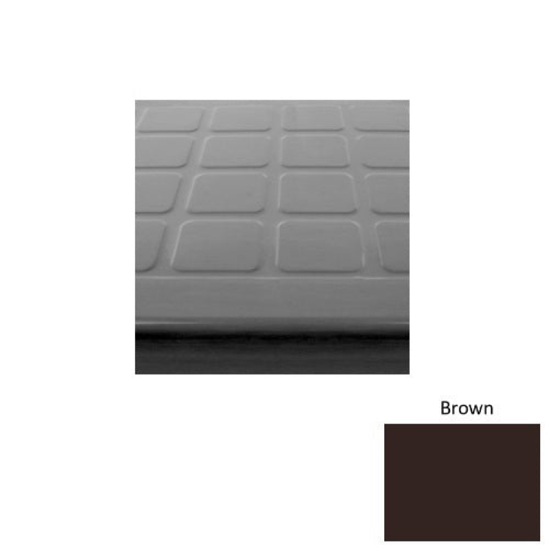 Solid 94 Brown Rubber (Sq) With Galley Red Abrasive Strip Stair Tread With Dupont Kevlar - Textured