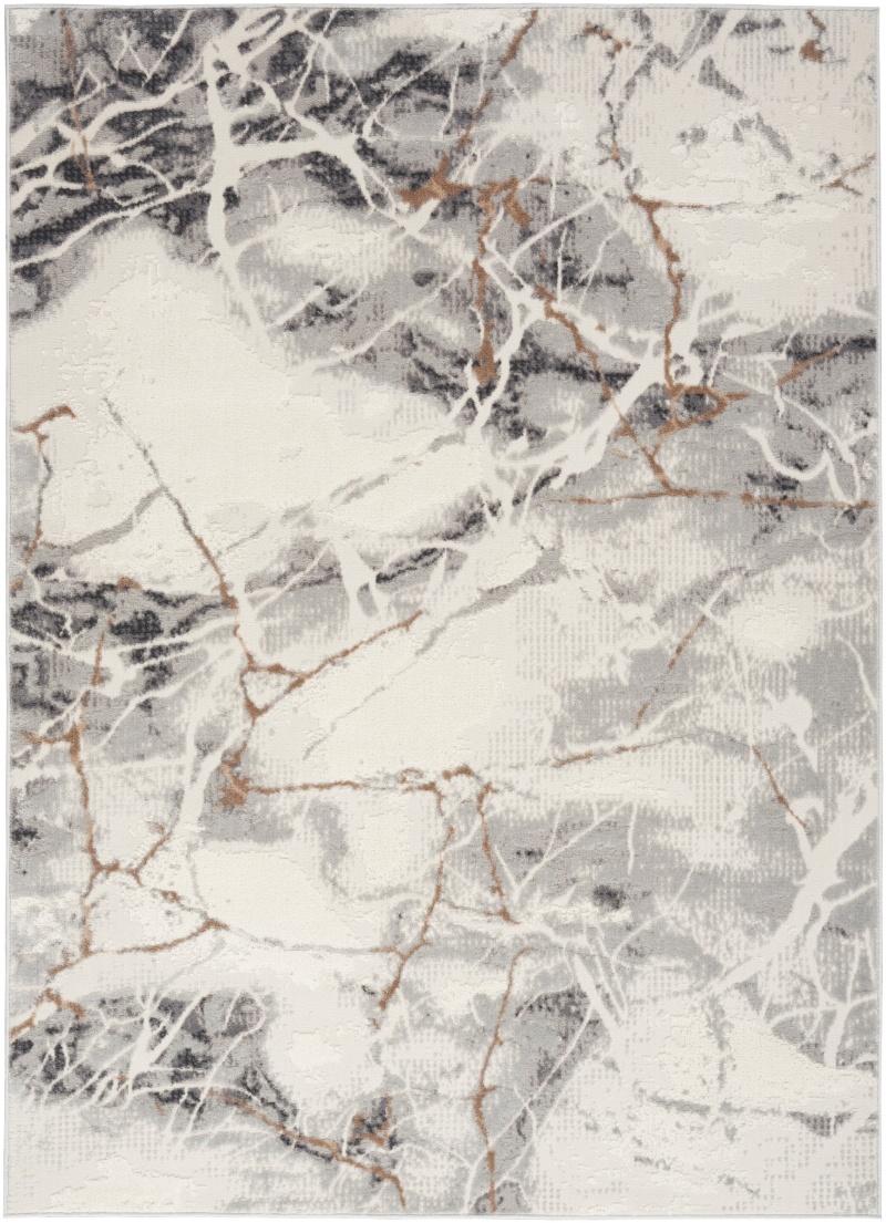 Elation Etn13 Ivory Grey Polypropylene Modern Area Rug